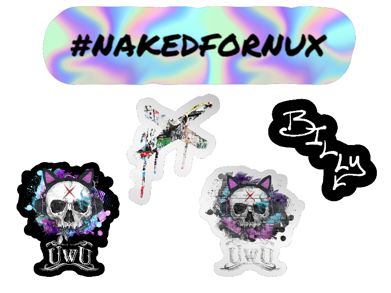 #NAKEDFORNUX Stickers (5 Pack)